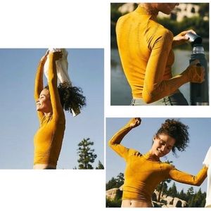 Free People “Good Karma” Mustard Long Sleeve Top